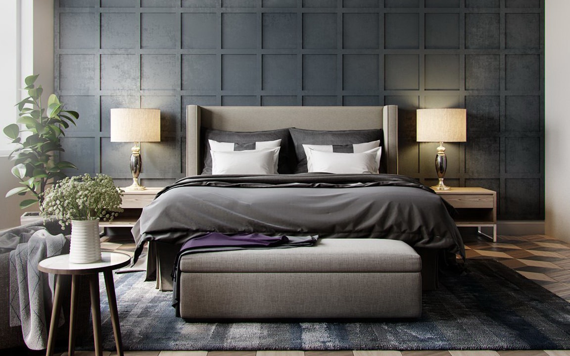 стильный дизайн спальни в современном стиле